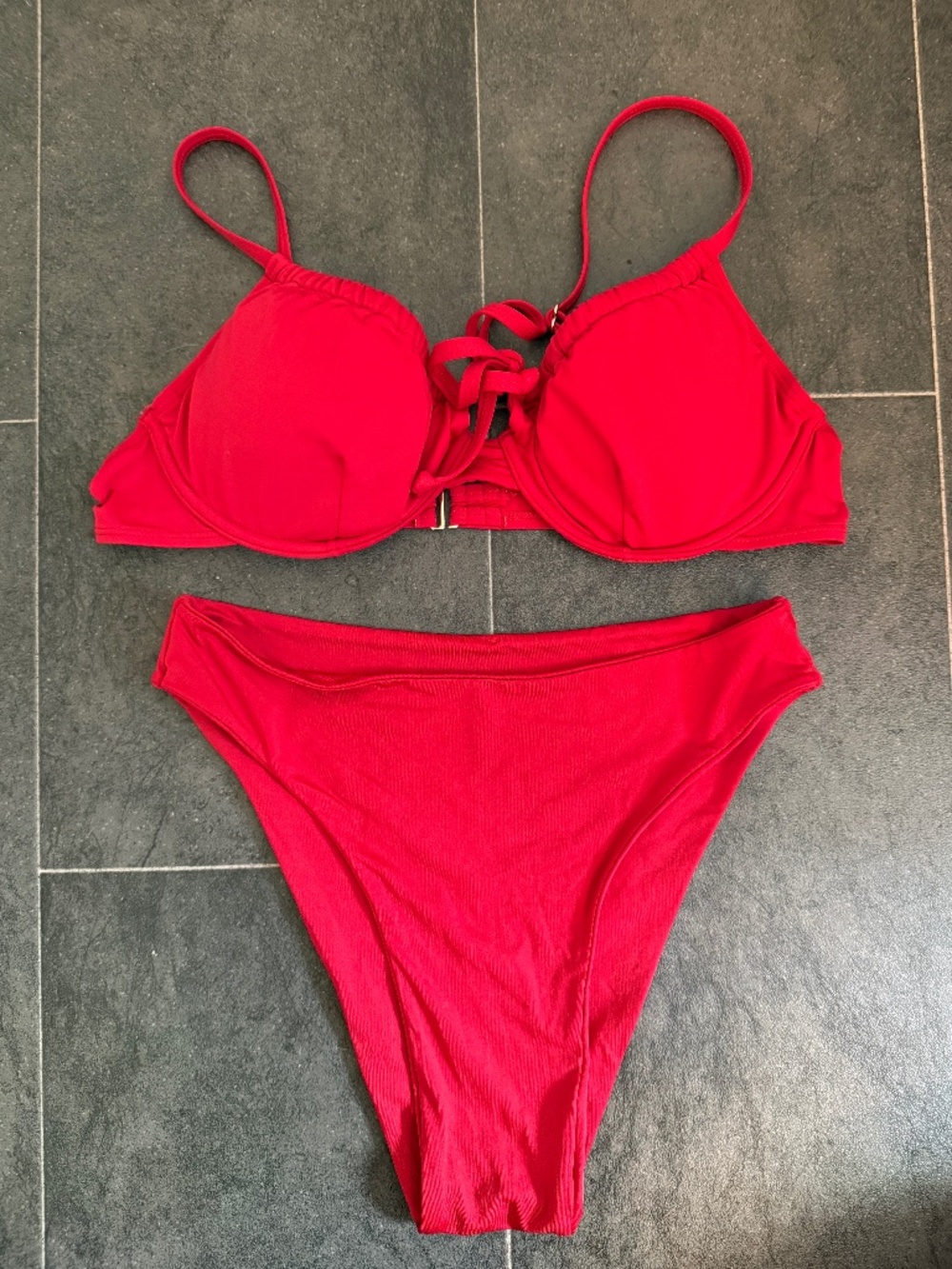 Toluca Swim Angelina Underwire Bikini Set in Scarlet Red ⢠Size M